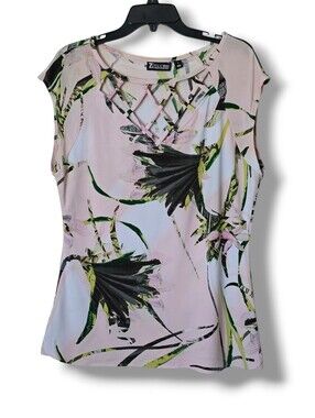 7th Avenue Designs Tropical Print Blouse  - Size Large